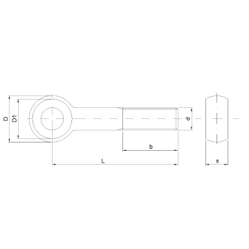 Eye bolt, partially threaded