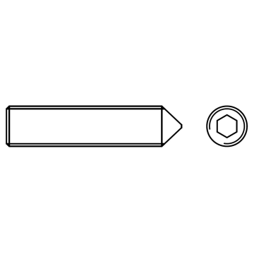 Hex socket set screw with cone point 