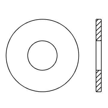 Round washer for wooden constructions 