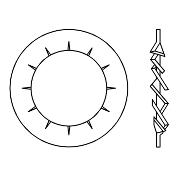 Serrated lock washer, internal teeth