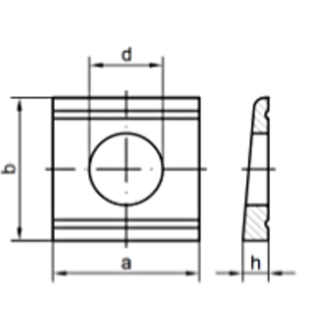 Square taper washer for C-sections
