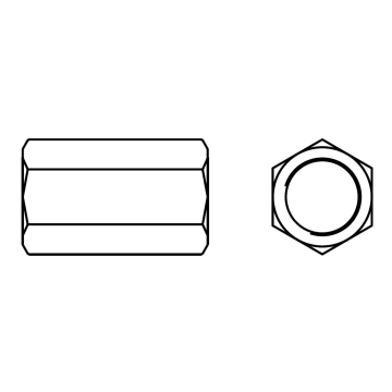 Hex coupling nuts INOX