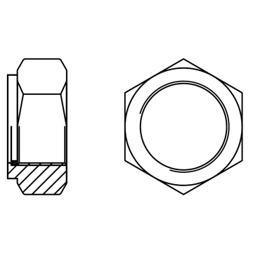 Hex self-locking nylon nut INOX