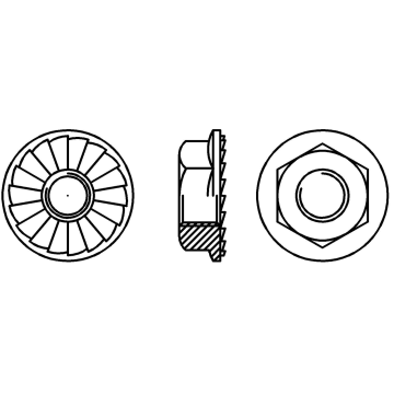 Hex nut with serrated flange INOX