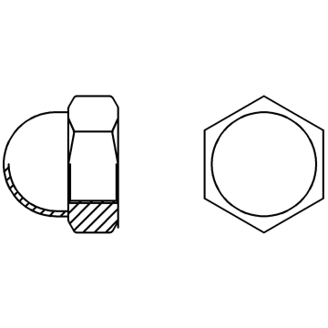 Hexagon domed cap nut INOX