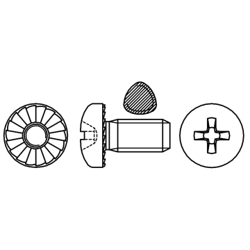 Pan serrated head self-forming screw