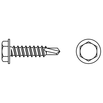 Hex washer head self-drilling sheet metal screw 