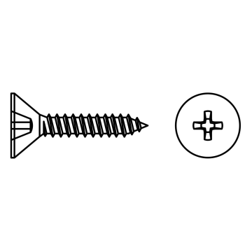 Self-tapping countersunk head screw