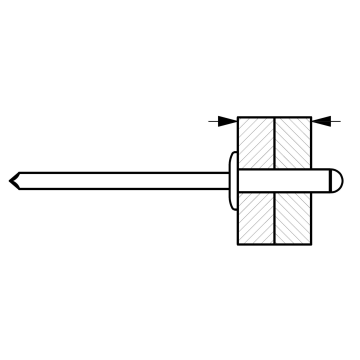 Flat head blind rivets, A2/A2 INOX 
