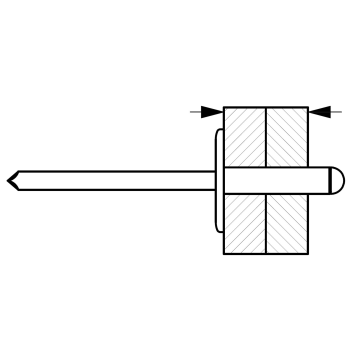 Large flat head blind rivet INOX 