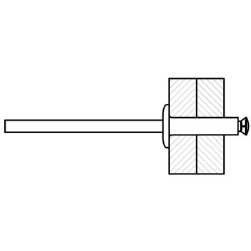 Peeled blind rivet, aluminum-steel  