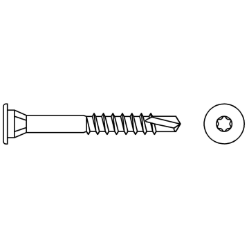 Self-drilling screw for glazing bead