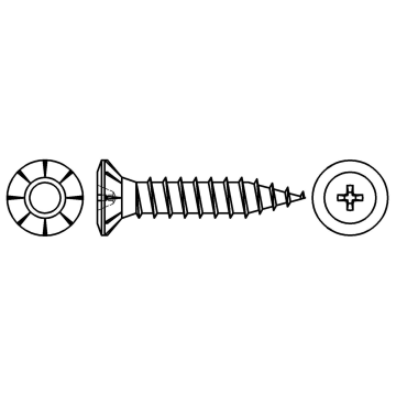 Countersunk head window screw