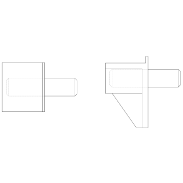 Shelf support with sleeve, T type