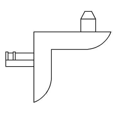 Furniture support with bolt, long, L type
