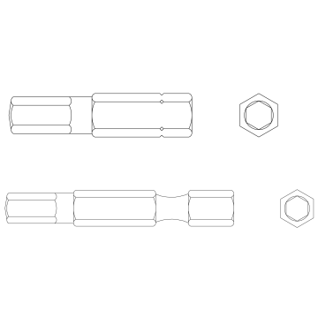 Hex socket bit 1/4"