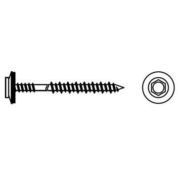 Sandwich panel screw with EPDM washer for wood and concentrate
