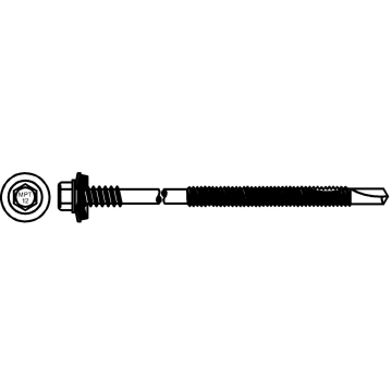 Self-drilling sandwich panel screw (ceramic coating). Drilling capacity m