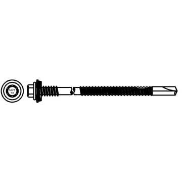 Self-drilling sandwich panel screw (ceramic coating). Drilling capacity m