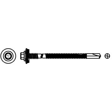 Self-drilling sandwich panel screw (ceramic coating). Drilling capacity m