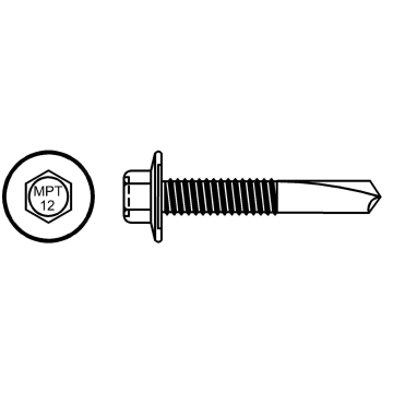 Self-drilling screw with integrated washer (ceramic coating). Drilling ca