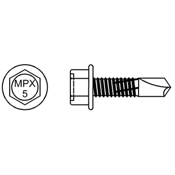 Self-drilling screw (bi-metal). Drilling capacity max. 5 mm
