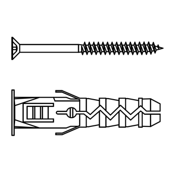 Plastic plug with countersunk head screw