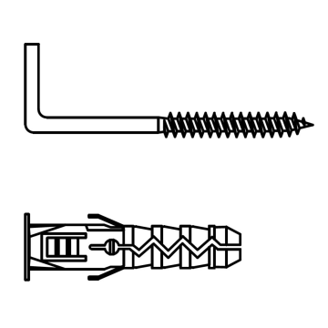 Plastic plug with hook, L type