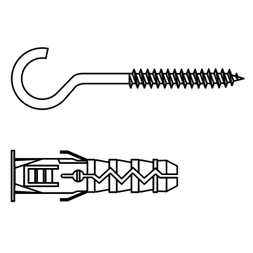 Plastic plug with bend hook, C type