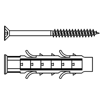 Expansion plastic plug with countersunk head screw DriveFix 