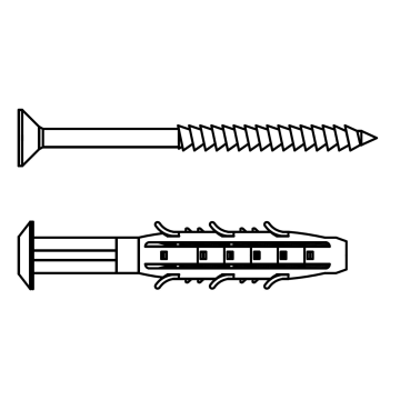 Easyfix hammer-in wall plug with with mushroom head 