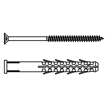 Frame plug with countersunk head screw