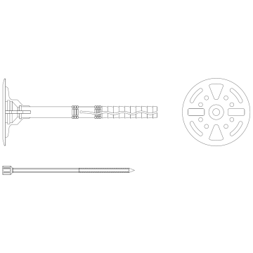 Thermal insulation plastic plug with plastic pin and long expansion zone
