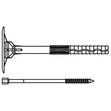 Hammer driven fastener with metal pin, plastic covered
