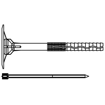 Hammer driven fastener with plastic pin