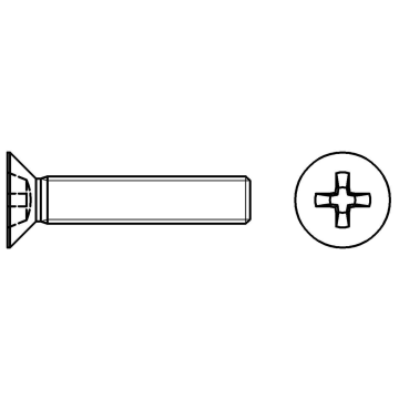 Cross recessed countersunk head, fully threaded INOX 