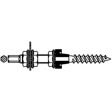 Hanger bolt with hexagon end - set INOX