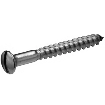 Wood screws with raised countersunk head and straight recess INOX
